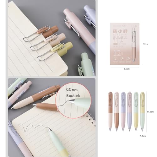 12 PCS Big Fat Pens Mini Pocket Ballpoint Pen Retractable Gel Pens Short Paragraph Pocket Travel Pen Black Ink Mini Ballpoint Pens for School Party Office