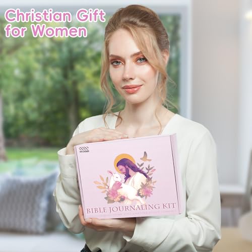 XKDOUS Bible Study Supplies Journaling Kit for Women, Bible Study Kit Journaling Supplies Includes Prayer Journal, Highlighters, Emergency Card, Pencil Case and More, Christian Gifts for Women, Pink - color: Bible Kit - Deluxe (Pink)