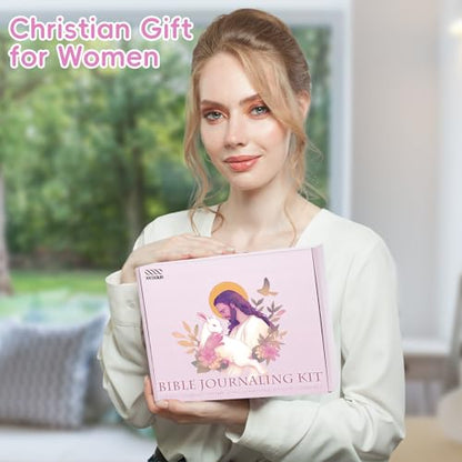 XKDOUS Bible Study Supplies Journaling Kit for Women, Bible Study Kit Journaling Supplies Includes Prayer Journal, Highlighters, Emergency Card, Pencil Case and More, Christian Gifts for Women, Pink - color: Bible Kit - Deluxe (Pink)