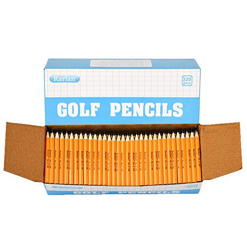 Rarlan Golf Pencils, #2 HB, Pre-Sharpened, 320 Count Bulk Pack | 3.5” Mini Pencil, Small Pencil for Kids Teachers Classroom Games, Back to School Supplies