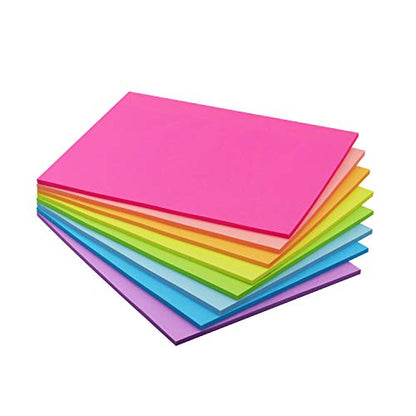 Sticky Notes 8x6 inch Bright Colors Self-Stick Pads 8 Pads/Pack 35 Sheets/Pad Total 280 Sheets - color: 8x6 in 8 Pads