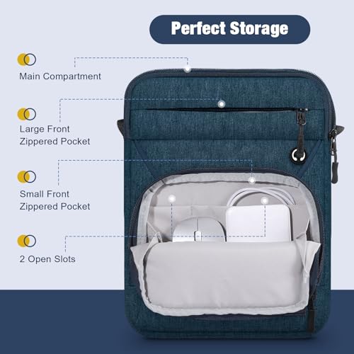MoKo 9-11 Inch 360° Protection Tablet Sleeve Bag with Earphone Hole | Fits iPad Air 11-inch M4, iPadPro 11-inch M5, iPad A16, iPad 10/5/4 10.9, iPad 9/8 10.2 and Tab S8/S9 11, Indigo - color: Indigo, style: 9-11 Inch