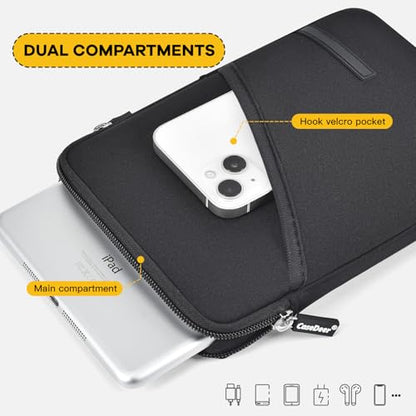 Neoprene Tablet Sleeve for 6-6.8" Amazon Kindle Paperwhite, Fire HD 7", 6" Kobo Clara 2E eReader Pouch Case Bag for 6" Kindle/Kindle Oasis/E-Reader, Black