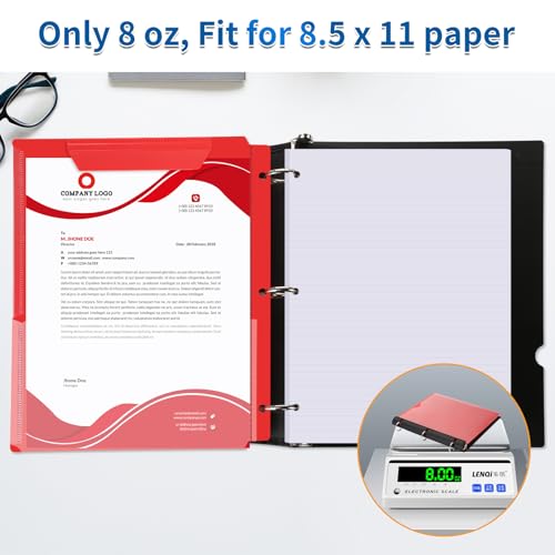 360° Pivotable 3 Ring Binder, Upgraded Foldable Binders 1 inch 2 Pack, Thin Small Three Ring Binder Fits 8.5" x 11", for Home, School and Office Binders Supplies - Red - color: Red, style: 2 PCS Customizable Cover