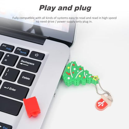 Christmas Tree Flash Drive 16GB, Gift USB Stick with Chain for Family,Kids,Friends,Students,Teacher Merry Christmas - color: Tree, size: 16GB