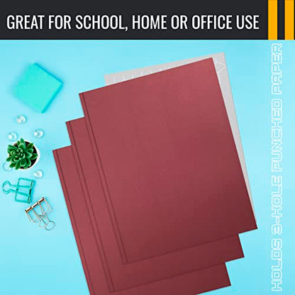 Better Office Products Burgundy Paper 2 Pocket Folders with Prongs, 50 Pack, Matte Texture, Letter Size Paper Folders, 50 Pack, with 3 Metal Prong Fastener Clips, Burgundy Red - color: Burgundy