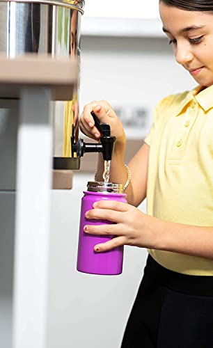 Kids Water Bottle - 12oz Purple | Leak Proof With Straw & Handle | 24 Hours Cold | Insulated, Double Wall Stainless Steel | Easy Sip Toddler Cup | Child's Flask | Eco Friendly - color: Purple
