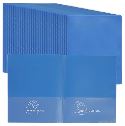 ECR4Kids 2-Pocket Parent-Teacher Classroom Communication Folder, School Supplies, Blue, 36-Piece - color: Blue
