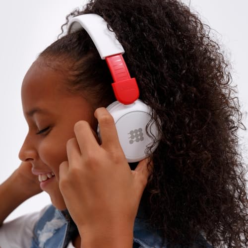Cubitt Bluetooth Headphones for Kids, Wireless, with Premium Sound Quality, Built in Microphone, 24 Hours Playtime, Study Mode/Volume Limited and AUX Cord for iPad, Tablet, Airplane, Phone, PC, White