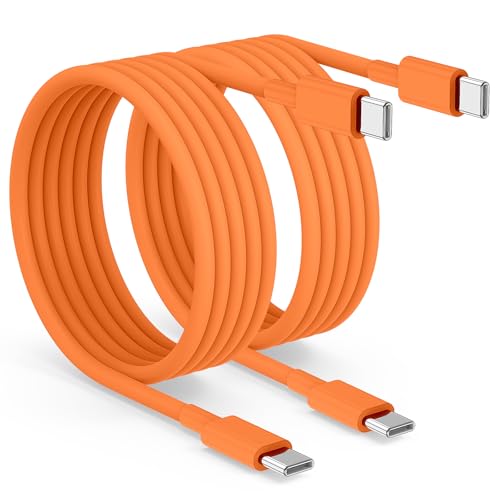 2pack 6ft USB C to C Cable, 60W Type C to Type C Fast Charging Cord for iPhone 17 16 15 Pro, Pro Max, Plus, iPad Pro, MacBook Air 13 inch, iPad Pro, Air, for Samsung Galaxy S25 and More, Orange - color: Orange, size: 6FT