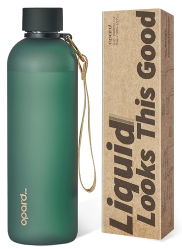 Opard Slim Water Bottle 27oz, Dishwasher Safe Plastic Water Bottle BPA-Free, Leakproof Screw Top, Forest Green, Reusable for Travel School Sport Gym Hiking - color: Forest Green(27oz), size: 27 Ounces