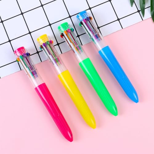HeTaoCat 3-Pack 10-in-1 Retractable Ballpoint Pen, 0.5mm (Green) - color: Green