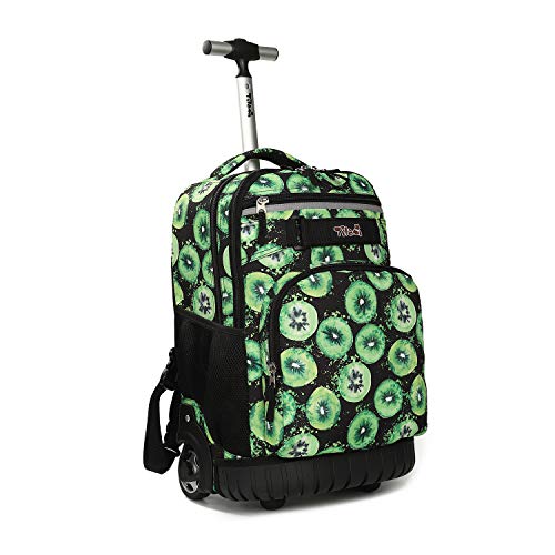 Tilami Rolling Backpack 18 inch Wheeled Laptop Backpack School College Student Travel Trip Boys and Girls (Kiwi) - color: Kiwi