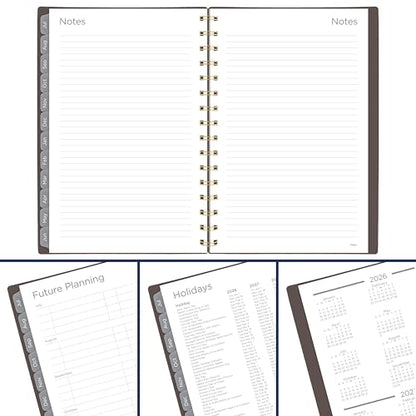 Mead Planner 2026-2027 Weekly & Monthly Academic 15-Month April-June, 5.5" x 8.5", Ground Coffee (CAW42004) - color: Ground Coffee, size: 5.5"W x 8.5"H, style: 2026-2027