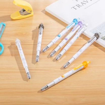 Gel Pens Quick Dry Ink Fine Point 0.5mm, Retractable Rolling Ball Black Ink Pen for Journaling Note taking Drawing Sketching Smooth Writing Non Bleed 7 Pack