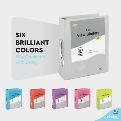 Enday 3 Ring Binder 1.5 Inch, Grey Heavy Duty Three Ring Binder, 325 Sheets Capacity - 1.5 Inch Binder for Home School and Office - color: Grey, size: 1.5-Inch