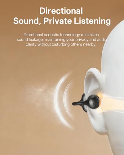 Clip On Earbuds, Open Ear Earbuds Wireless Bluetooth, Ear Clip Bluetooth Headphones for Running Sport, Lightweight Comfort, Secure Fit for Small Ears, Ultra Clear Calls with Mics, Waterproof, 40H Play