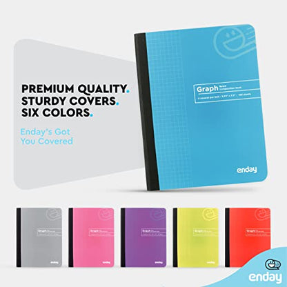 Enday Graph Paper Composition Notebook, Hard Cover Graphing Notebook, 4 Squares Per Inch Graph Ruled Composition Notebook, Premium Quad Ruled Notebook, 100 Sheets, Blue and Purple (2 Pack) - color: BLUE - PURPLE, size: 2