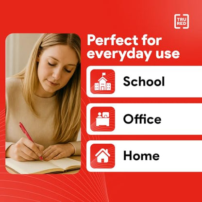 TRU RED Retractable Gel Pens, Medium Point 0.7mm, Red Ink, 12 Pack – Quick‑Dry Pens for Grading, Editing & Mark‑Up - color: Red, size: 12 Pack, style: Medium Point