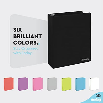 Enday 3 Ring Binder 1.5 Inch, Black Heavy Duty Three Ring Binder, 325 Sheets Capacity - 1.5 Inch Binder for Home School and Office - color: Black, size: 1.5-Inch