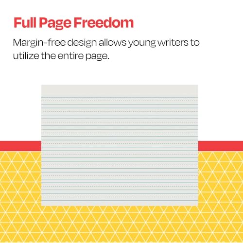 School Smart Skip-A-Line Ruled Writing Paper, 1/2 Inch Ruled Long Way, 11 x 8-1/2 Inches, Pack of 500,White - size: 11" x 8.5" - 1/2" Ruled