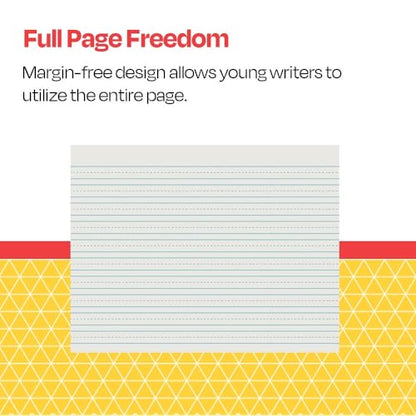 School Smart Skip-A-Line Ruled Writing Paper, 1/2 Inch Ruled Long Way, 11 x 8-1/2 Inches, Pack of 500,White - size: 11" x 8.5" - 1/2" Ruled