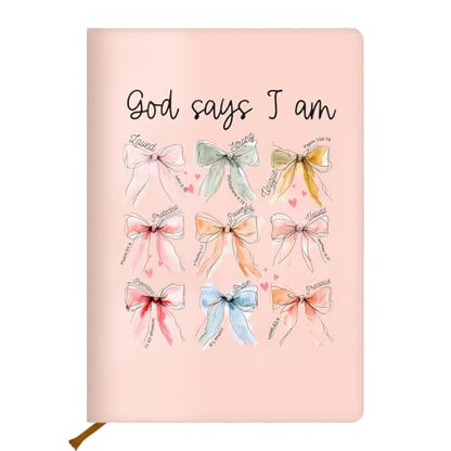 Bible Gifts for Women, Bow Bible Hard Shell Journal Notebook, College Ruled Notebook, Inspirational bow Hardcover Notebooks, Journals for Writing Planner Note Taking 200 Sheets (5.8 x 8.3) - color: Multi 1566