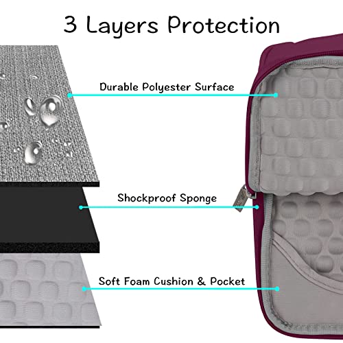 MOSISO Laptop Case 13.3 inch, 13.3 inch Laptop Sleeve with Handle | Compatible with MacBook Air/Pro 13/Pro 14, HP Dell ASUS Lenovo, Polyester Multifunctional Computer Bag, Burgundy - color: Burgundy, size: 13.3 inch