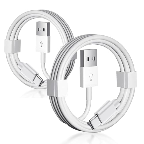 2 Pack Car Carplay Cable for iPhone 16e 17 Air 16 15 USB A to USB C Cable for iPhone 16 15 Pro Max 15 Plus USB C Cable,Samsung,LG, iPad Pro 12.9 iPad Air 5th Mini 6th Gen Charger Charging Cord - color: White, size: 3 Feet, style: 2 Pack