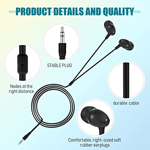 Macarrie 20 Pack Earbuds Bulk 3.5 mm in-Ear Earphones Wired Earphones Without Mic Headphones for Adults Gifts(Black) - color: Black