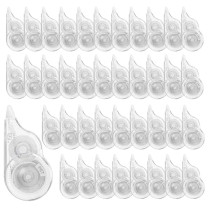 40 Pcs Correction Tape, 39.4 Ft White Wrong Out Tear-Resistant Bulk, Instant Corrections Easy To Use Applicator for School, Office, Note Taking, Journal (Tape Width 0.2 in, Clear) - size: 1 Count (Pack of 40)