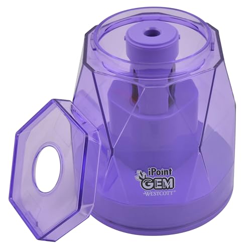 Westcott iPoint® GEM Battery Pencil Sharpener, Purple (00576) - color: Purple