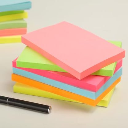 960 Sheets 3 in x 5 in Large Sticky Notes, 76 x 127 mm 6 Pads Assorted Self-Stick Pads for Notebook,Office,School and Home,80 Sheets/Pad (12 Pads Brillant) - style: 12 Pads Brillant