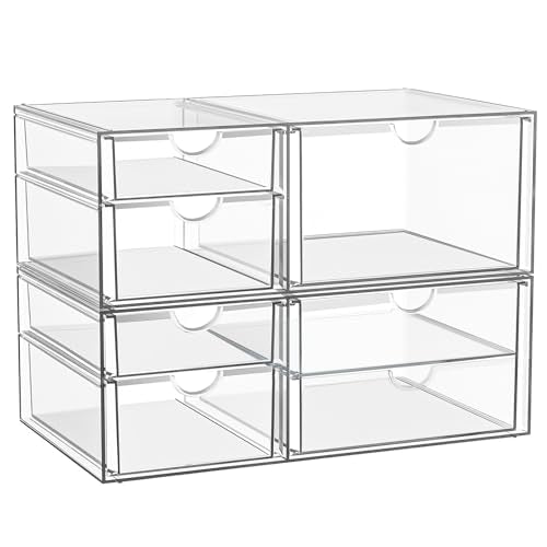 Stackable Storage Drawers, Acrylic Organizers,7 Drawers | Makeup Organizer, Bathroom Organizers and Storage, Plastic Bins for For Vanity, Undersink, Pantry - size: 7 Drawers