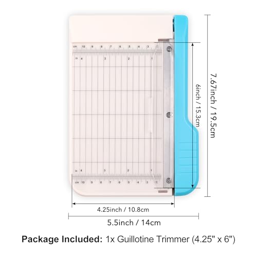 Guillotine Paper Trimmer, Mini Guillotine Paper Cutter, 6 inch Cut Length Accurate Trimming Guillotine Cutter for Coupons Paper Crafts Photos Cards Scrapbooking Office Home Supplies - color: S: 4.25" X 6"