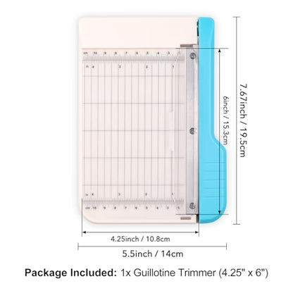 Guillotine Paper Trimmer, Mini Guillotine Paper Cutter, 6 inch Cut Length Accurate Trimming Guillotine Cutter for Coupons Paper Crafts Photos Cards Scrapbooking Office Home Supplies - color: S: 4.25" X 6"
