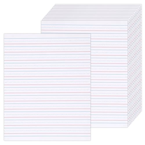 OBUSATT Kindergarten Practice Paper Raised Line Primary Writing Paper with 0.5inch Spacing Multi-Sensory Wide Line Kindergarten Handwriting Tablet for Kids Teachers, 8.5 x 11 Inch（120 Sheets）