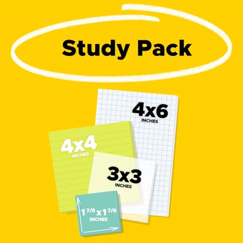 Post-it Super Sticky Notes, Multi-Size, Assorted Brights, 4 Lined Pads | School Supplies and Oﬃce Supplies, 2X the Sticking Power