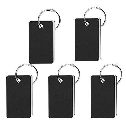 Mini Blank Flash Cards with Binder Rings Kraft Paper Blank Index Cards 4x6 with Punched Holes Easy Flip Flash Card White Study Note Cards Unruled Memo Scratch Pads Small DIY Greeting Cards 5 Pack - color: Black