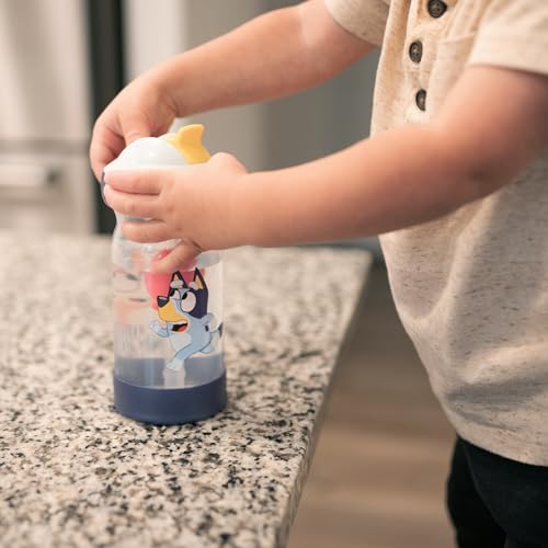 The First Years Bluey Sip & See Toddler Water Bottle - Includes Floating Charm - Toddler Cups with Straw - 12 Oz - Ages 24 Months and Up (Pack of 2) - size: 12 Ounces (Pack of 2)