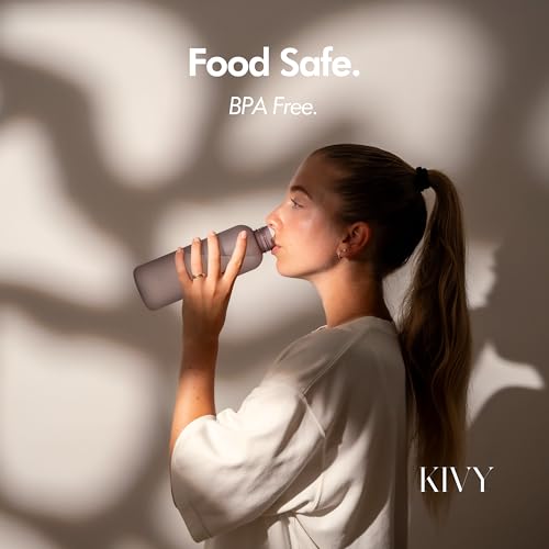 KIVY Slim Water Bottle 22oz Lightweight & Shatterproof - Reusable Tritan Water Bottle - Leak Proof Bottle for Women & Men - Water Bottle No Straw - Dishwasher Safe - BPA Free - color: 01 Dark Green, size: 22oz
