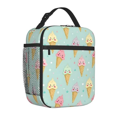 Insulated Lunch Box for Kids Boys Girls, Reusable Lunch Bag for School, Office, Work, Picnic, Travel, Ice Cream Cones Lunch Box - color: lunch box 105