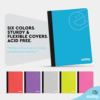 Enday Composition Notebooks College Ruled Paper, Hard Cover Composition Notebook, Premium Lined Composition Books, 100 Sheets Ruled Notebook, Blue and Purple (2 Pack) - color: BLUE - PURPLE