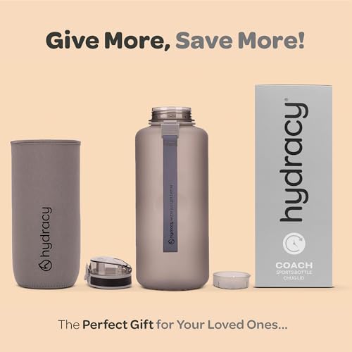 Hydracy 2L Large Water Bottle, 100% BPA Free Tritan Plastic, Leakproof, Zero Condensation, Motivational Timeline, Safe, Non-Toxic, Durable, Smart Design | Leak Proof Gym Bottle with times to drink and no sweat Sleeve - Ideal for Fitness Sports & Outdoors