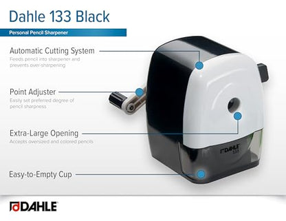 Dahle 133 Pencil Sharpener with Automatic Cutting System, Adjustable Point, Accepts Standard Graphite or Oversized Artist Pencils (Special Edition)