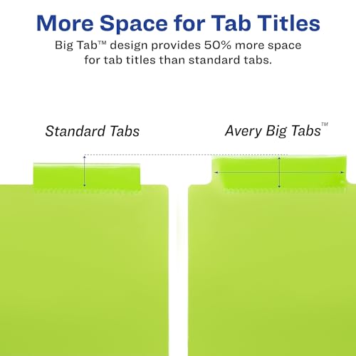 Avery 11907 Two-Pocket Insertable Dividers, Plastic, 8-Tab, Multi-Color