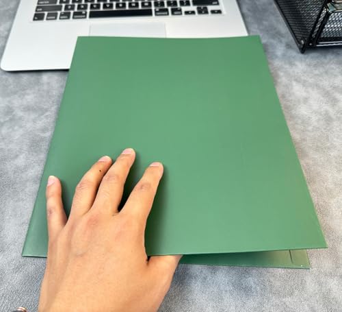 BIBRADAA® 50 Packs Dark Green Pocket Folders,Paper Folder Surface with Waterproofing,Letter Size,Holds 100 Plus Sheets,for School,Office,Business. (50, Dark Green) - color: Dark Green