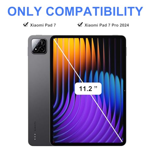 IVEOPPE Keyboard Case for Xiaomi Pad 8/8 Pro/Pad 7/7 Pro 11.2 Inch Trackpad | Magnetic Detachable Wireless Bluetooth Keyboard, Multi-Touch Trackpad, Pencil Holder, Stain Resistant Cover, Rechargeable - color: Black(Non-Backlit Keyboard)