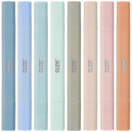 BLIEVE Bible Highlighters No Bleed Through, Pastel Colors, Dual Tip, 8 Pack | Aesthetic Cute Highlighters, Chisel Tip & Fine Point For Bible & Journaling, Back To School Supplies - color: COASTAL DREAM