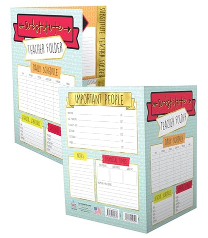 Carson Dellosa 6-Pack Substitute Teacher Folder, Schedules | Routines, Procedures, Classroom Management, Contact Information, and More With Pockets, Desk Organizer School Supplies - size: 6 Pack